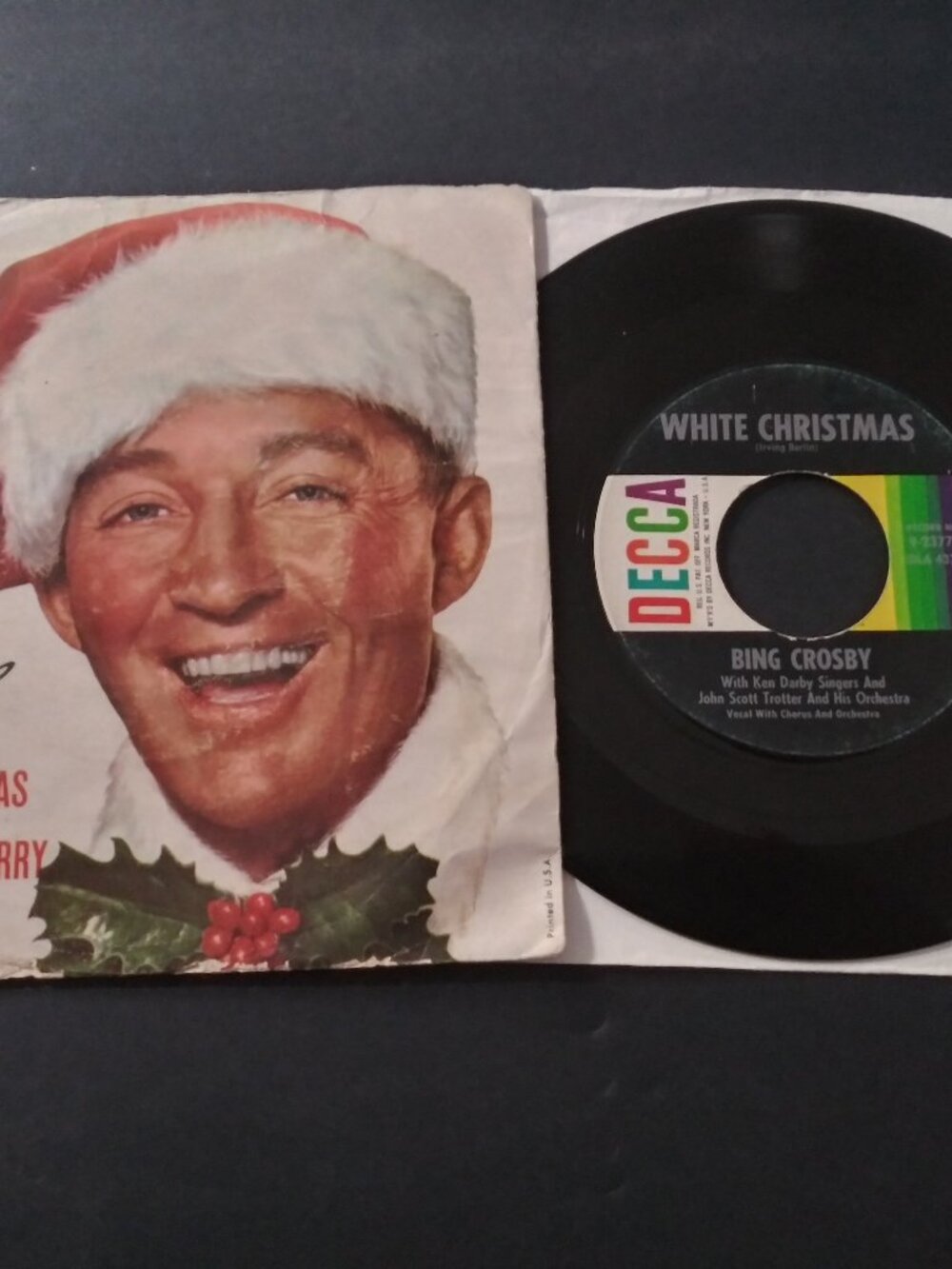 Bing Crosby - White Christmas VG RE 45RPM DECCA 9-23778 Record & Pic Sleeve 1960